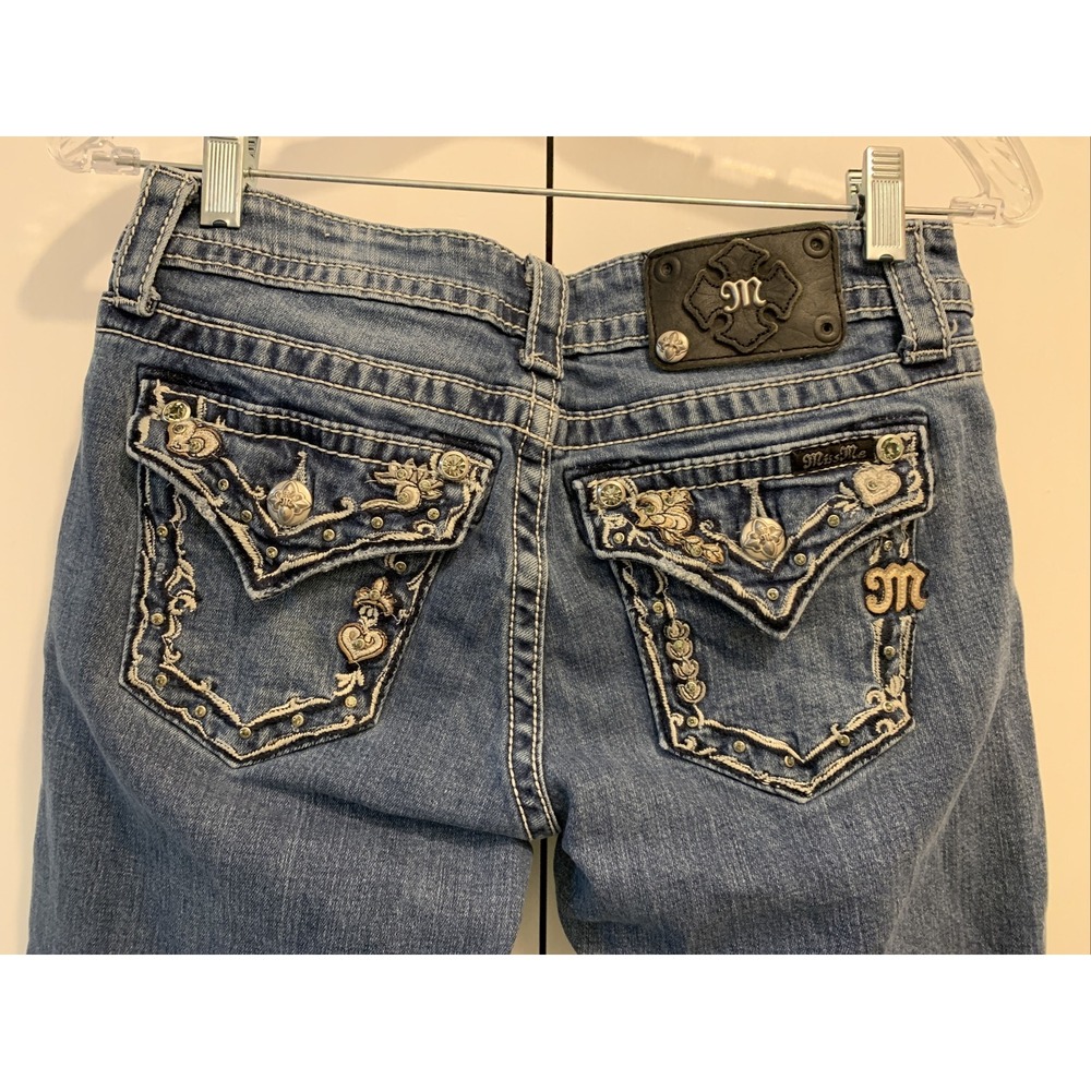 MISS ME Womens Size 25x25 BOYFRIEND CAPRI Medium Wash Jeans JB5501P2 0905